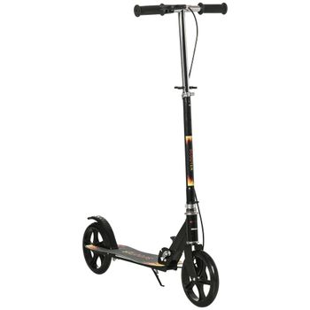 HOMCOM Scooter plegable para niños con manillar ajustable en altura y doble freno 86x35x93-103 cm Negro   Aosom España