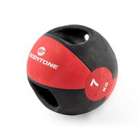 balon medicinal con agarre bodytone mb7 r 7 kg negro y rojo