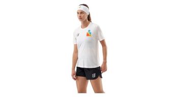 Maillot de manga corta compressport training ironman 2025 white para mujer