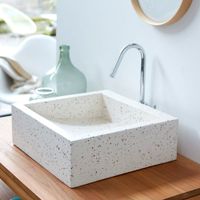 lavabo cuadrado de terrazo confeti an 39 cm