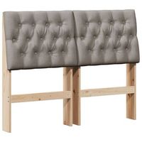 cabeceropanel de cabecero tapizado taupe 120 cm madera de pino macizo