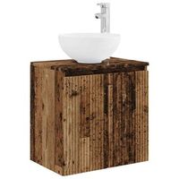 vanidad con lavabo de pared madera envejecida 495 x 35 x 63 cm vidaxl