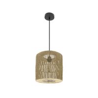 fabrilamp lampara de techo colgante fabriano 1xe27 negronatural regx28x28cm