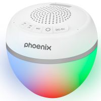 phoenix ambishw altavoz portatil bluetooth con led rgb y resistente al agua blanco