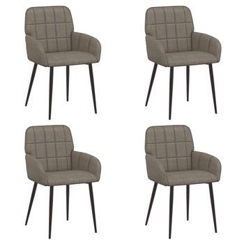 Sillas De Comedor 4 Uds. Cuero Sintético Gris 57 X 50 X 85 Cm Vidaxl