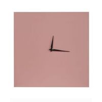 reloj de pared minimalista con marco moderno y forma cuadrada 40 x 40 cm en color rosa tomar