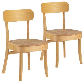 Pack 2 sillas color roble, madera maciza