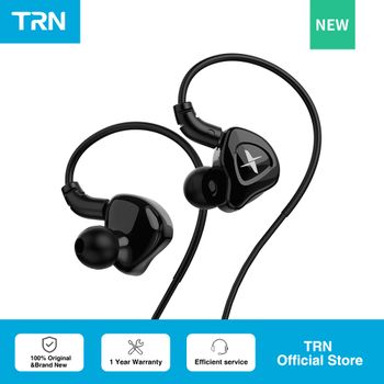 TRN MTX Auriculares Intrauditivos Dinámicos Magnéticos Dobles de 10mm con Bajos Potentes, Cable Desmontable de 2 Pines de 0.78mm para Música y Juegos