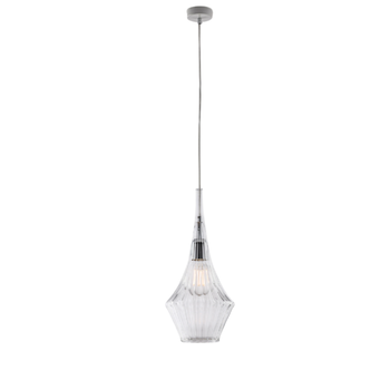 Lámpara Colgante Zeus De Hierro Con Cristal Pyrex Transparente, 1 Luz, 150 Ø20, Bl270-s1-tr