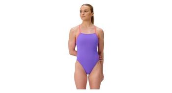 Banador speedo club training tie back violeta para mujer