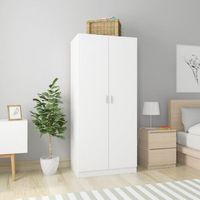 armario de almacenamiento  armario de madera contrachapada blanco 80x52x180 cm cfw740370
