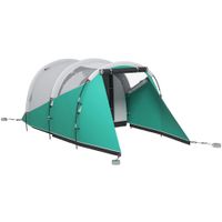 outsunny tenda de campamento 2-4 plazas impermeable tipo tunel con bolsa de transporte 460x260x190 cm verde   aosom espana