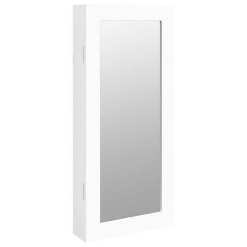 Espejo Con Joyero De Pared Blanco 30x8,5x67 Cm Vidaxl
