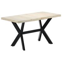 mesa de comedor madera maciza de mango blanqueada 140x70x75 cm vidaxl