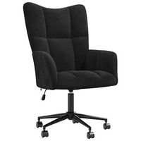sillon lounge sofa sillon con ruedas de diseno moderno en terciopelo negro dec026742