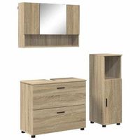juego de muebles de bano 3 uds roble sonoma vidaxl
