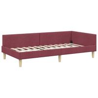 estructura de cama en esquina otro rojo vino tinto 100 x 200 cm