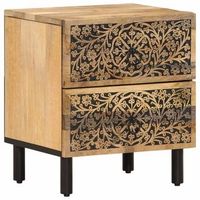 mesita de noche  mesa auxiliar  mesilla de madera maciza de mango 40x33x46 cm