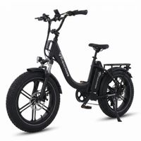 bicicleta electrica evercross tech ek6 ultra de 20 con bateria bms de 48v 18ah pantalla lcd aplicacion nfc 250w frenos de disco hidraulicos suspension en la horquilla 7 velocidades 62 nm de