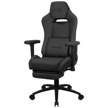 Aerocool Royalashbk, Silla Gaming Premium, Reposapiernas, Tecnología Aeroweave, Negro