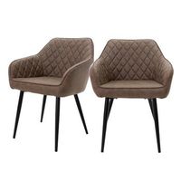set 2x sillas de comedor marrn estilo moderno ml-design