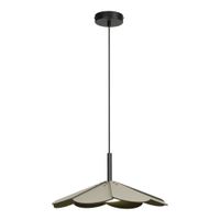 lampara colgante de madera con 1 led integrado verde