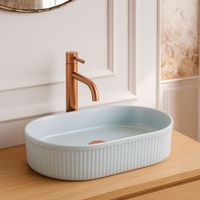 lavabo sobre encimera rea vanda baby blue matt oval