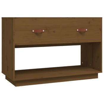 Mueble Tv | Mueble De Salón | Armario Tv Madera Maciza De Pino Marrón Miel 90x40x60 Cm