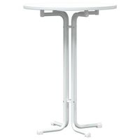 mesa alta de comedor  mesa de cena madera ingenieria y acero blanco o80x110cm