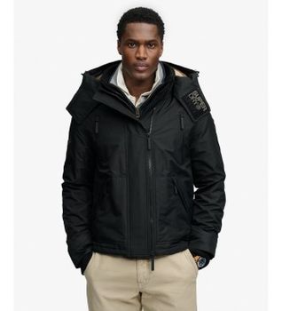 Superdry para hombre. M5012421A Chaqueta Hooded Arctic negro (XL), Casual, Poliéster Reciclado