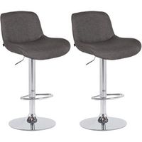 lote de 2 taburetes de bar solon cromados tela gris oscuro 50x50x85 cm clp