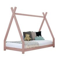 cama tipi infantil nakana 80 x 160 rosa pastel