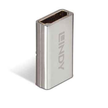 Adaptador HDMI 2.1 Hembra a Hembra Lindy Plata