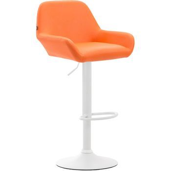 Taburete De Bar Braga En Simil Cuero Naranja 52x51x89 Cm Clp