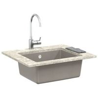 lavabo de bano moderno  lavabo gris 530 x 460 mm 80 cuarzo y 20 resina