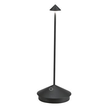 Lámpara De Mesa Led Pina Pro, Color Negro Mate, Recargable, Regulable, Inalámbrica, 2200-2700-3000 K, Color Azafrán