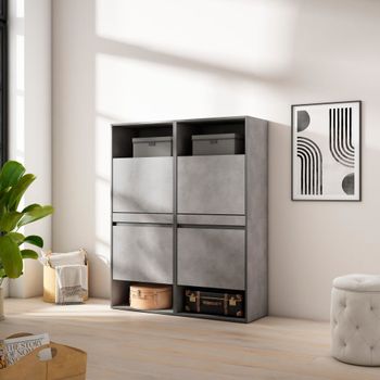 Zapatero efecto madera cemento 120x35x145cm