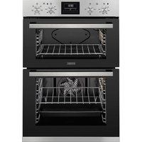 zanussi zod35660xk electric double oven - black  stainless steel stainless steel