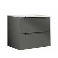 kibath mueble de bano con lavabo victoria 60x45 cm acabado grafito mate 2 cajones suspendido