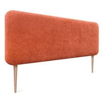 dhome cabecero tapizado en lana liso con patas redondeado para pared acusticos cabeceros absorbentes cabezal cama dormitorio naranja 135cm