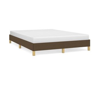 Estructura de cama de tela marrón 140x190 cm