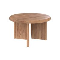 mesa de centro redonda de madera de teca d80 cm