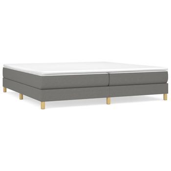 Estructura De Cama Con Somier Tela Gris Oscuro 200x200 Cm Vidaxl