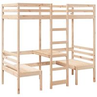 cama individual  cama para adulto  cama alta con escritorio y asientos madera maciza 80x200 cm