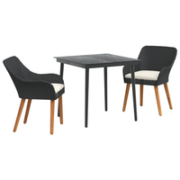 juego de comedor de jardin de 3 uds ratan poli negro cfw951718