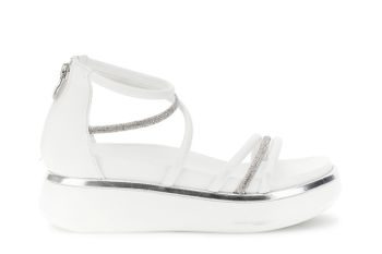 sandalias asimétricas con parte superior y mignons white 39