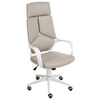 silla de oficina giratoria con altura ajustable tapizado de piel sintetica gris pardo delight ii