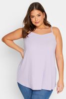 yours camiseta de tirantes con vuelo lila mujer curvy y tallas grandes yours