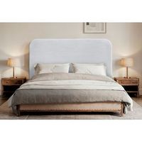 dhome cabecero blanco curvo tapizado en pana 150cm con altura 70cm para pared acustico absorbente cabezal cama dormitorio blanco 150cm