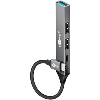 Hub Goobay 4 puertos USB 5 Gbps modelo 74459 aluminio y USB-C